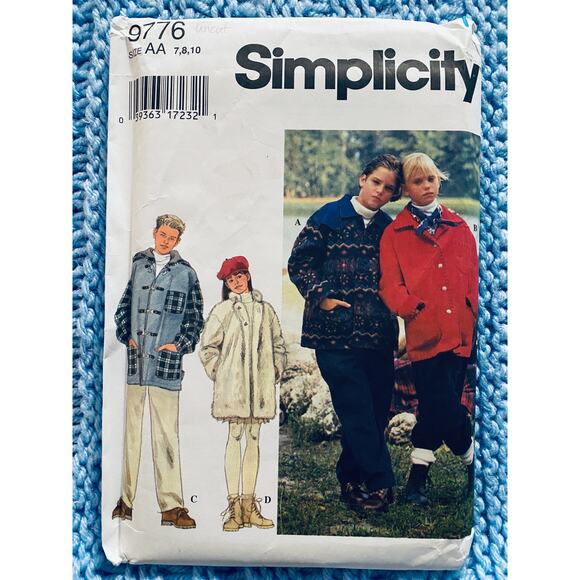 Simplicity 9776 Kids jacket pattern size 7 8 9 - Picture 1 of 5